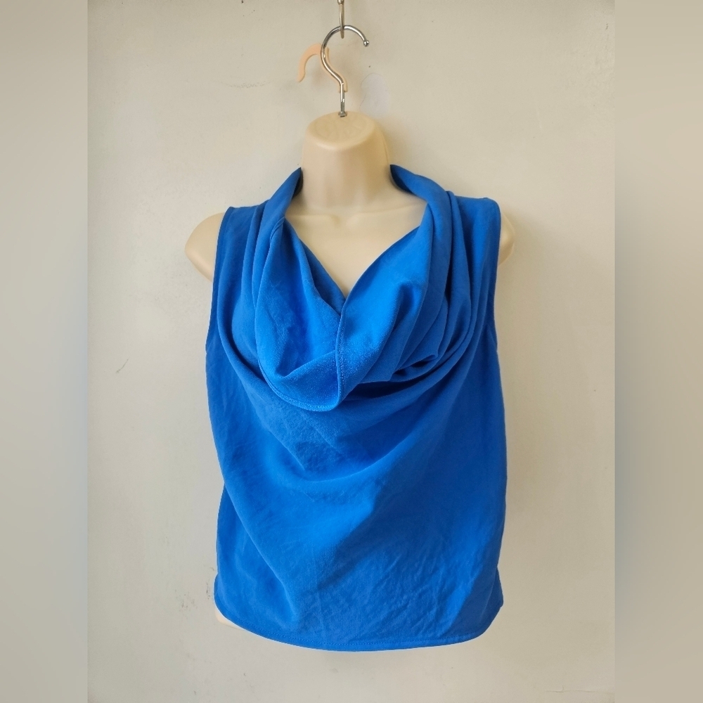 Zara Women's Blue Draped Sleeveless Tank Top XS NWT.